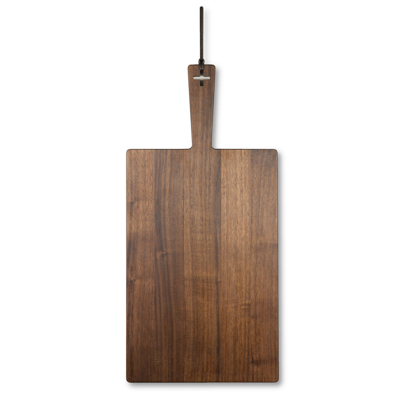 Black Walnut Charcuterie Board with Handle & Leather Hanging Strap
